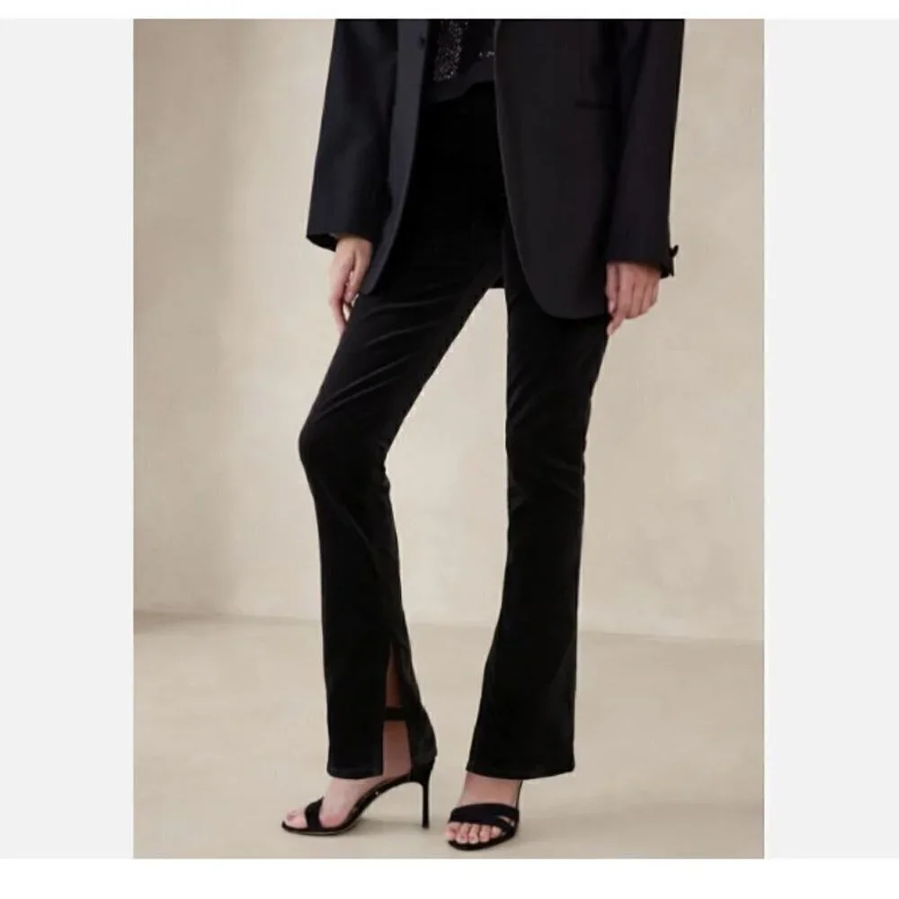 Banana Republic High Rise Slim Velvet Stiletto Jeans Black Size 31/12 NWT RT$120